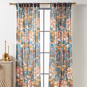 Anthropologie Mahina Curtains Turquoise - 96” x 50”  Sold as 1 pair (2 panels)